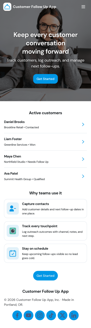 Customer Follow Up App Template