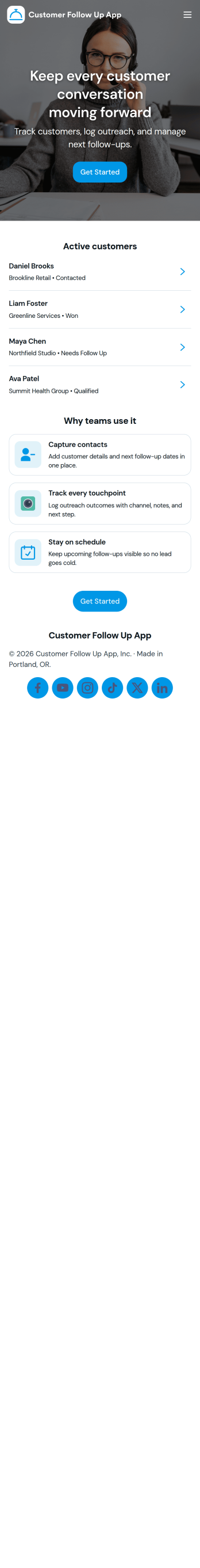Customer Follow Up App Template