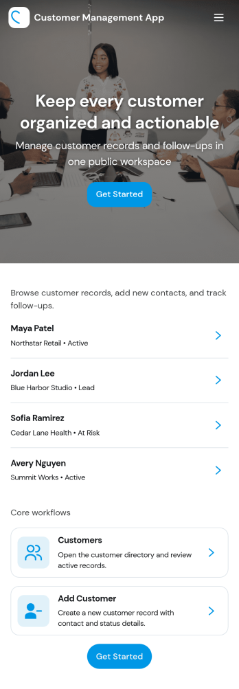 Customer Management App Template