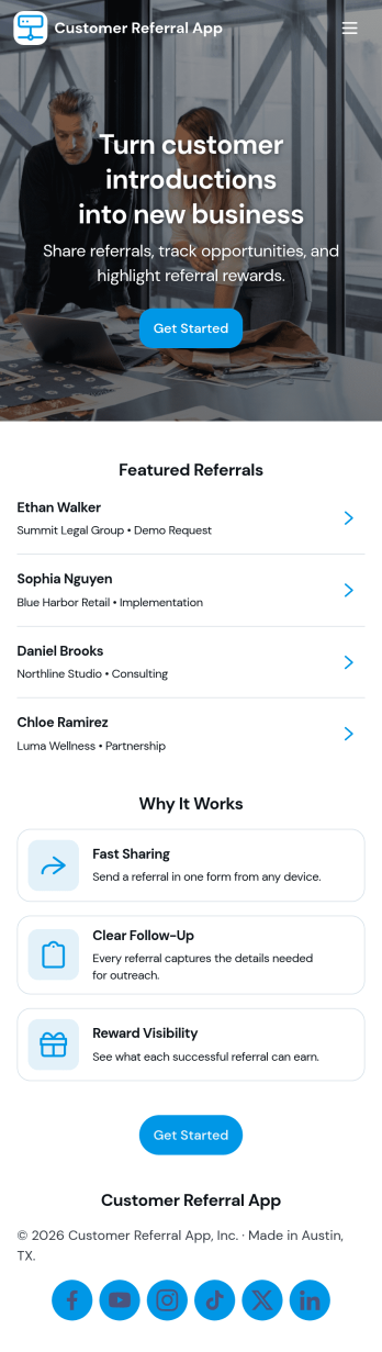 Customer Referral App Template
