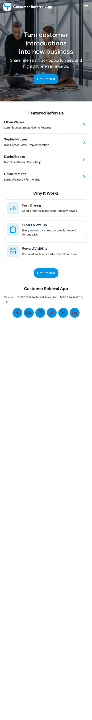 Customer Referral App Template