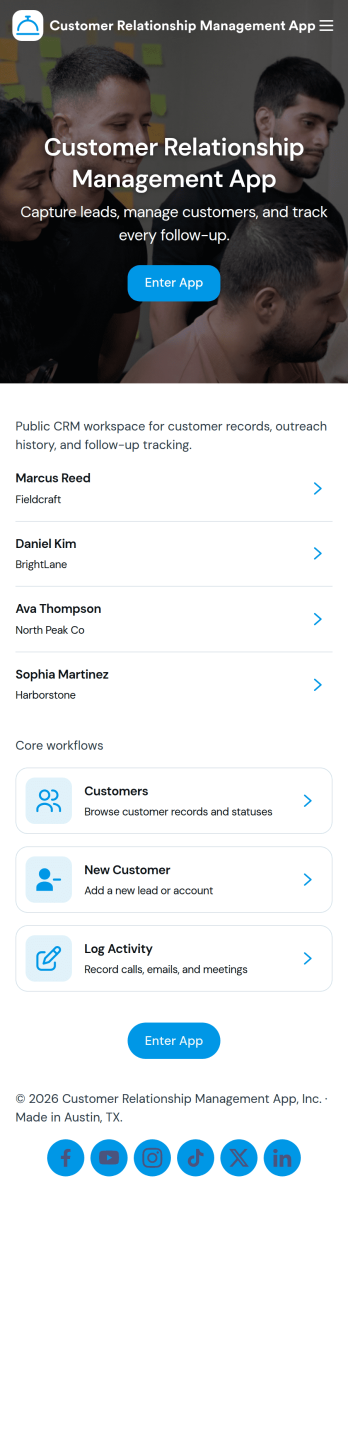 Customer Relationship Management App Template