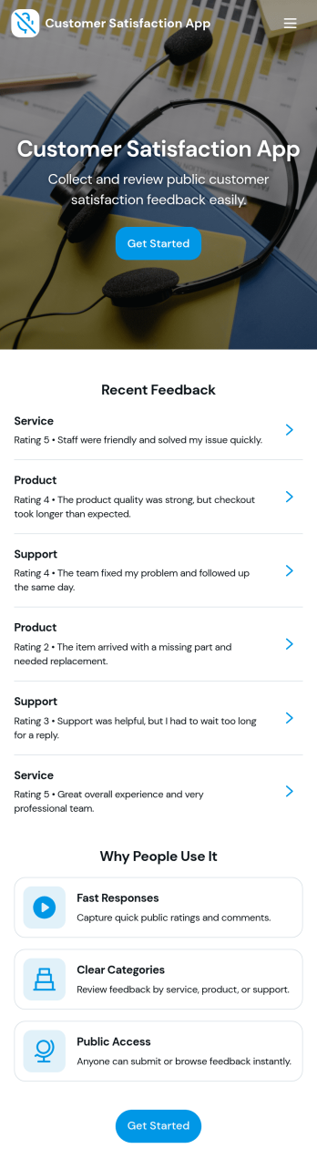 Customer Satisfaction App Template