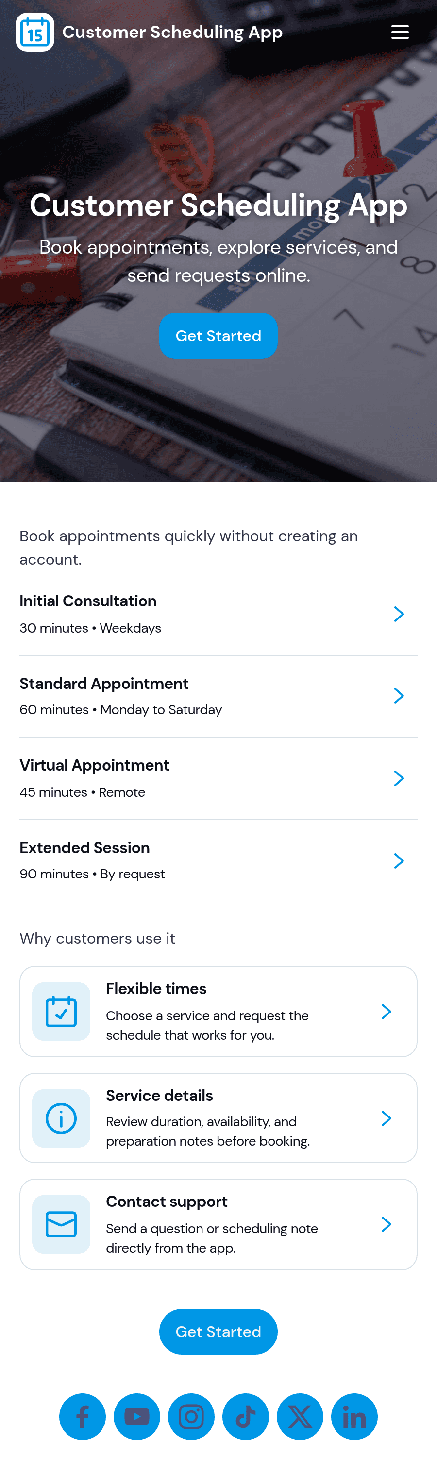 Customer Scheduling App Template | Jotform