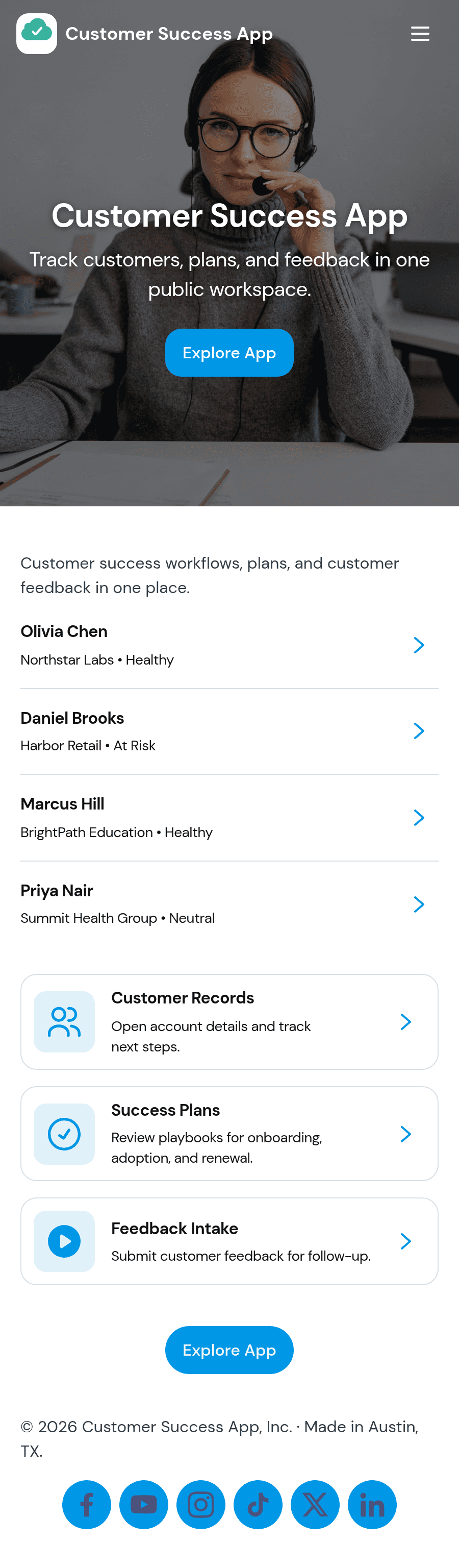 Customer Success App Template | Jotform