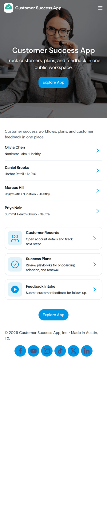 Customer Success App Template