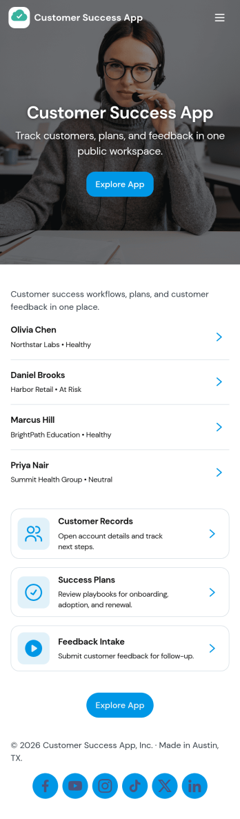 Customer Success App Template