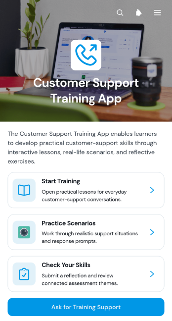 Customer Support Training App Template