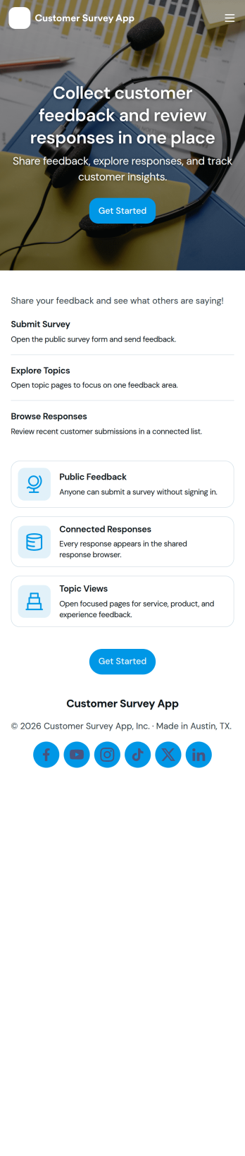 Customer Survey App Template
