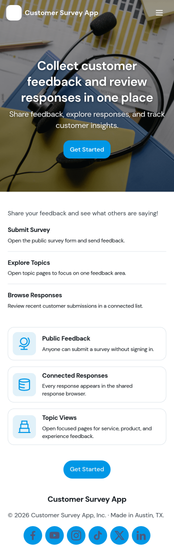 Customer Survey App Template