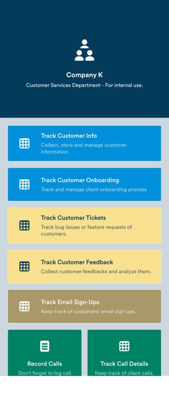 Customer Tracking App Template