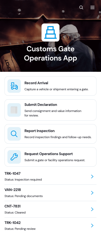 Customs Gate Operations App Template