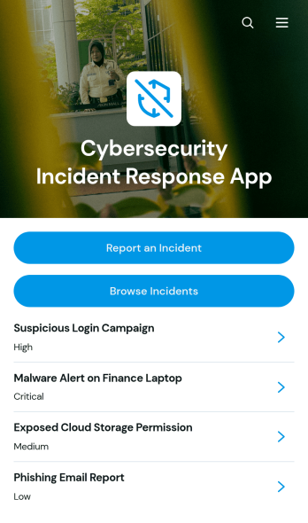 Cybersecurity Incident Response App Template
