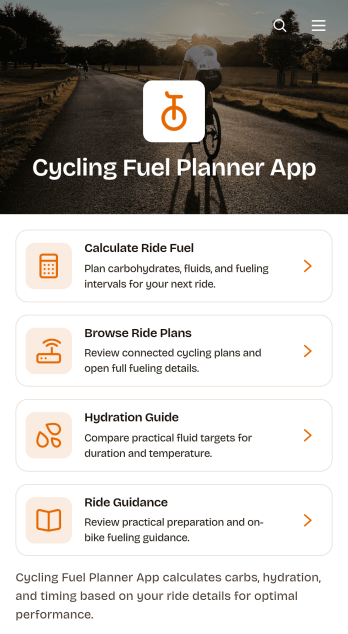 Cycling Fuel Planner App Template