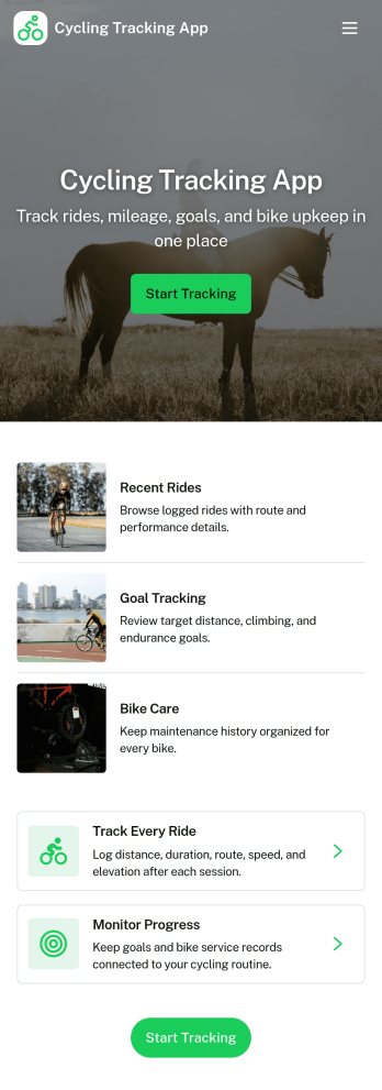 Cycling Tracking App Template