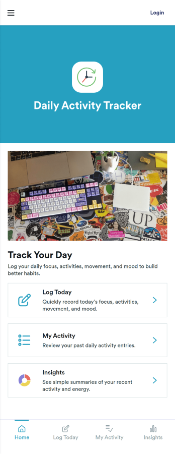 Daily Activity Tracker App Template