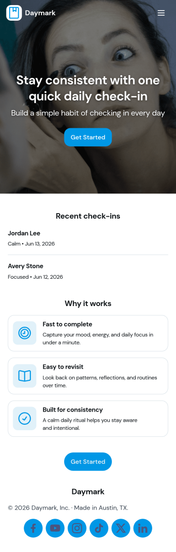Daily Check In App Template