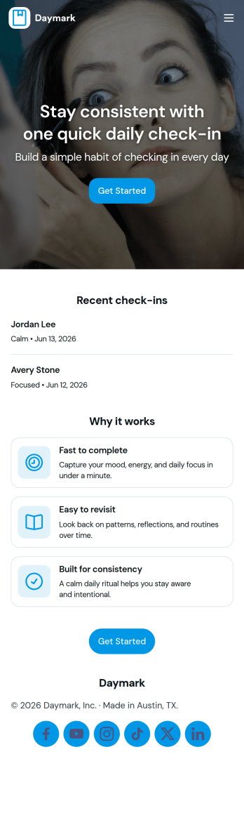 Daily Check In App Template