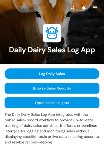 Daily Dairy Sales Log App Template
