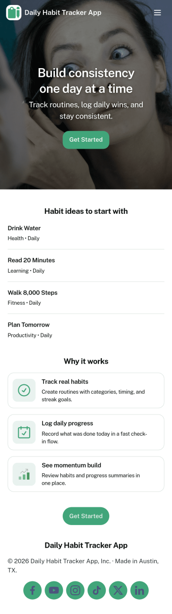Daily Habit Tracker App Template