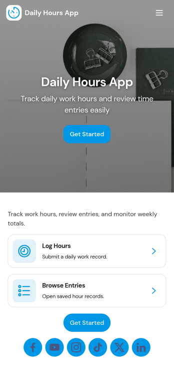 Daily Hours App Template