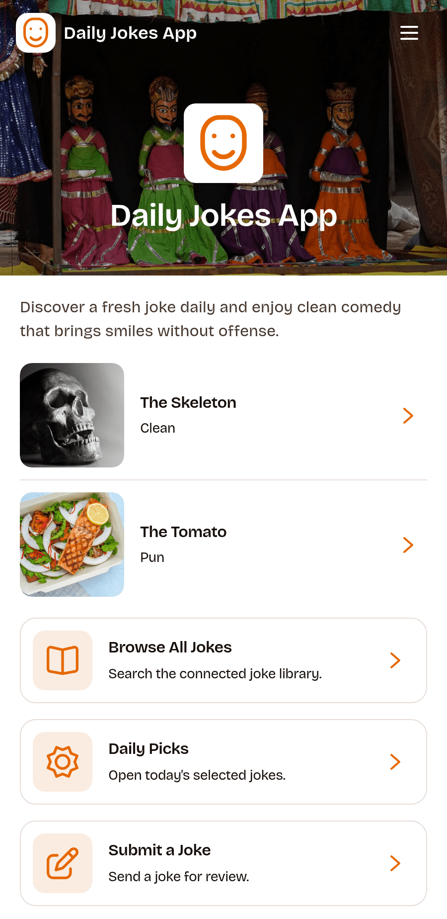 Daily Jokes App Template | Jotform