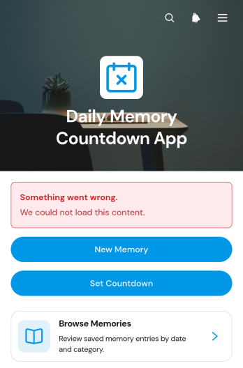 Daily Memory Countdown App Template