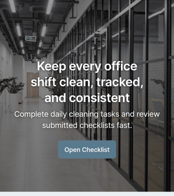 Daily Office Cleaning Checklist App Template