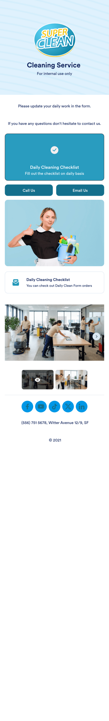 Daily Office Cleaning Checklist App Template
