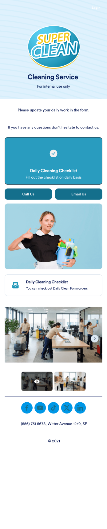 Daily Office Cleaning Checklist App Template