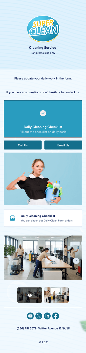 Daily Office Cleaning Checklist App Template