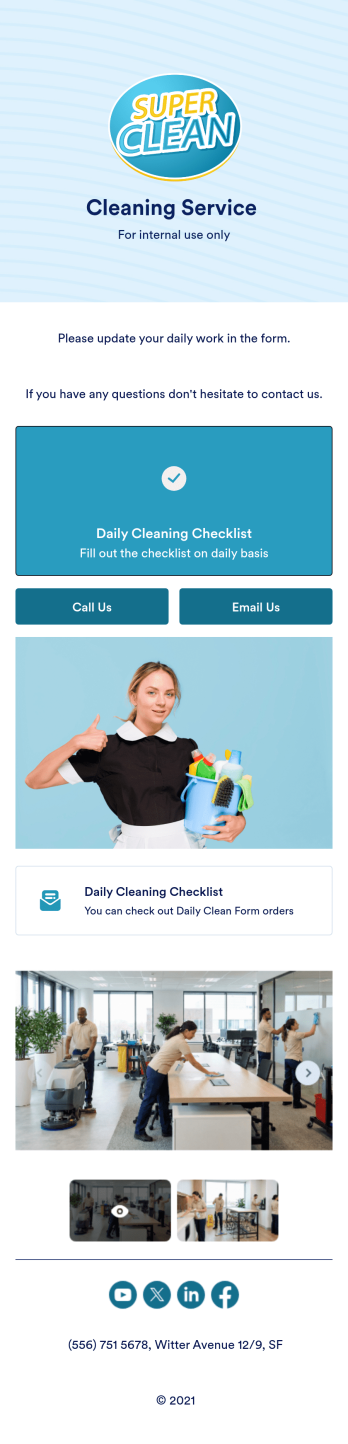 Daily Office Cleaning Checklist App Template