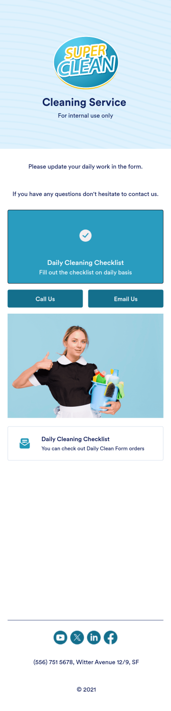 Daily Office Cleaning Checklist App Template