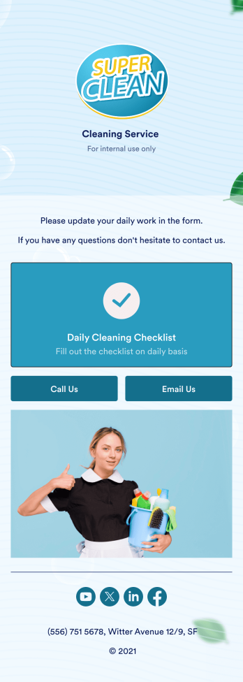 Daily Office Cleaning Checklist App Template