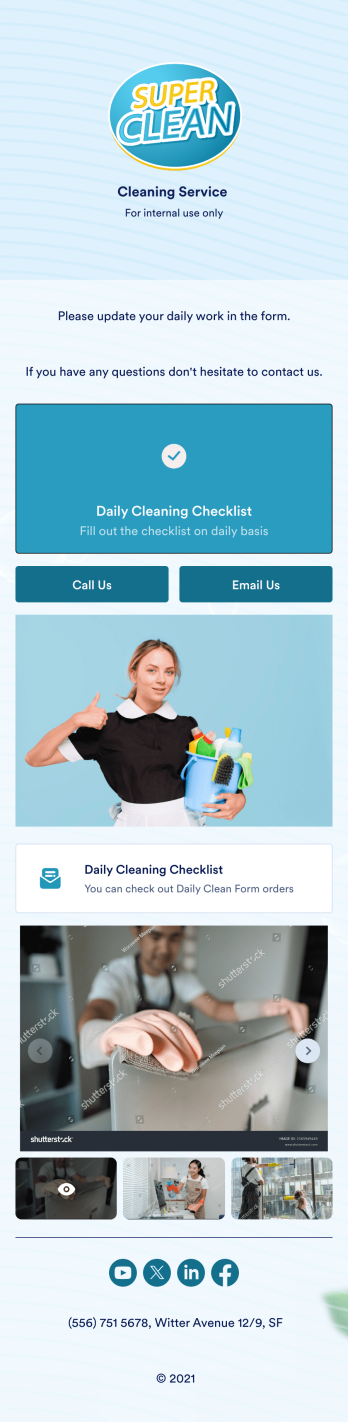 Daily Office Cleaning Checklist App Template