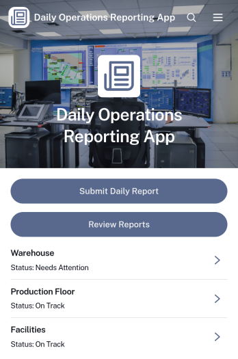 Daily Operations Reporting App Template