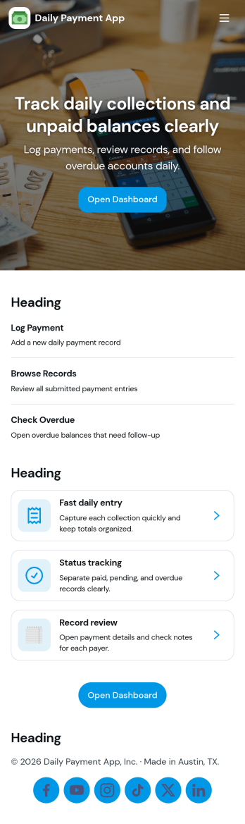 Daily Payment App Template