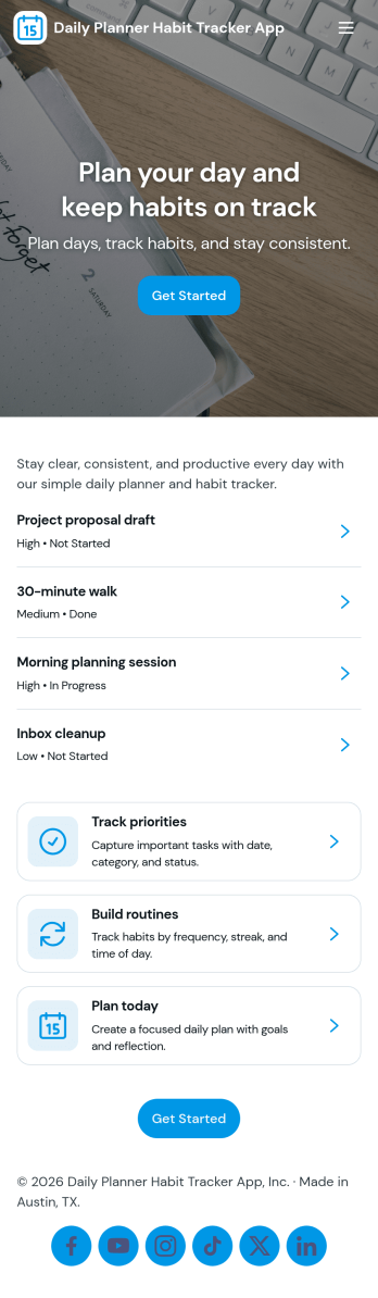 Daily Planner Habit Tracker App Template