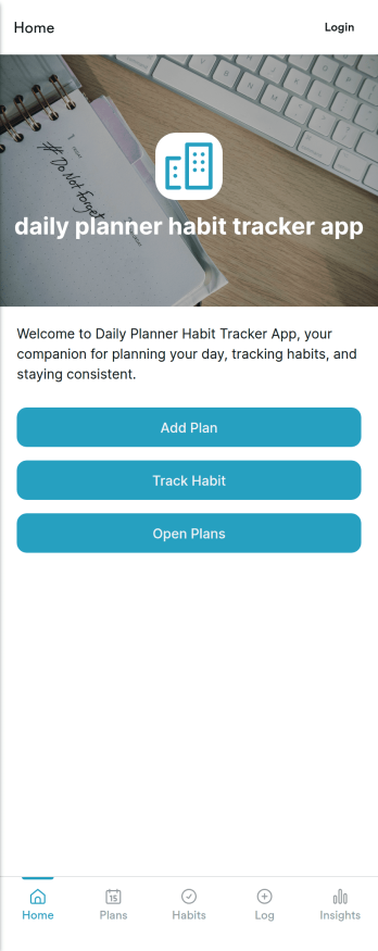 Daily Planner Habit Tracker App Template