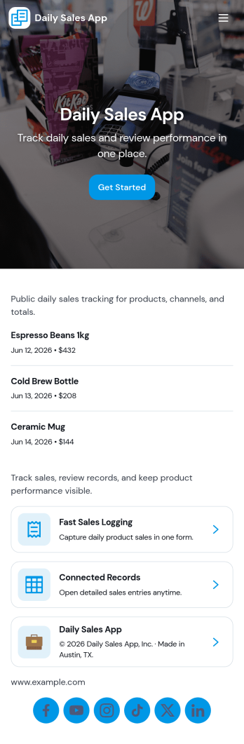 Daily Sales App Template