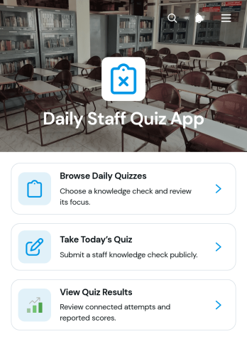 Daily Staff Quiz App Template