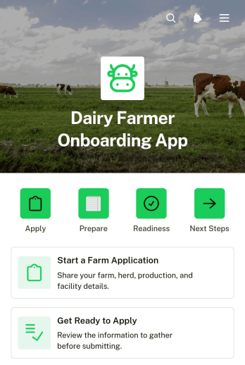 Dairy Farmer Onboarding App Template
