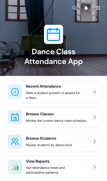 Dance Class Attendance App Template