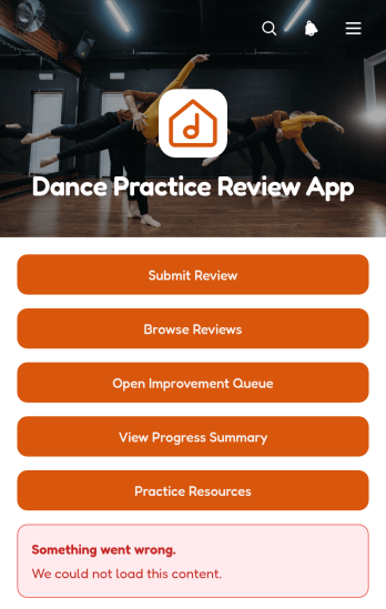 Dance Practice Review App Template