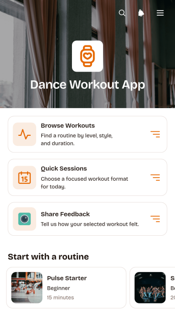 Dance Workout App Template