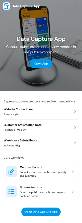 Data Capture App Template