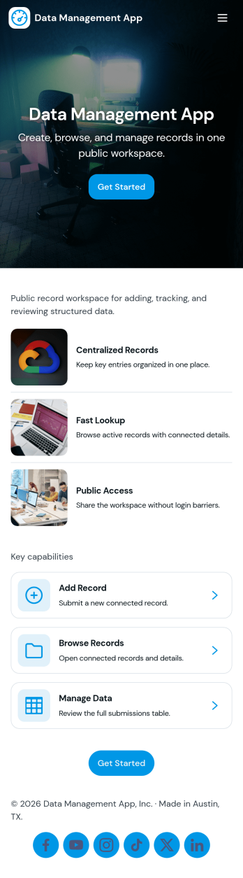 Data Management App Template