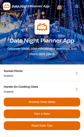 Date Night Planner App Template