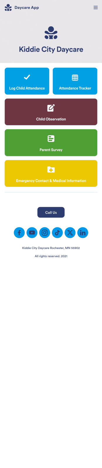 Daycare App Template