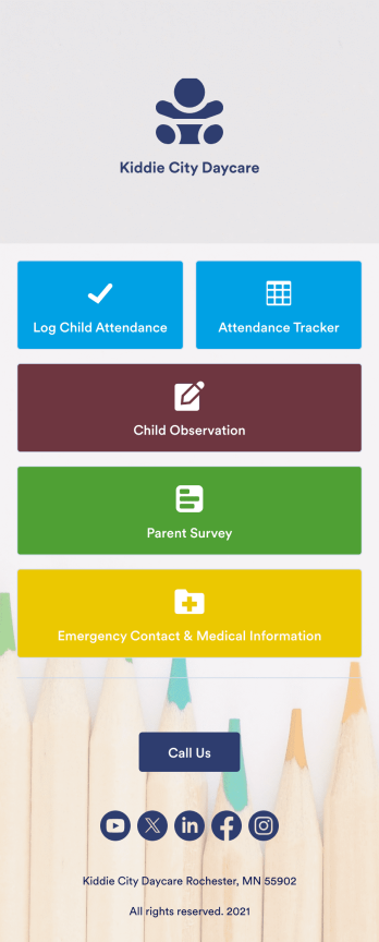 Daycare App Template
